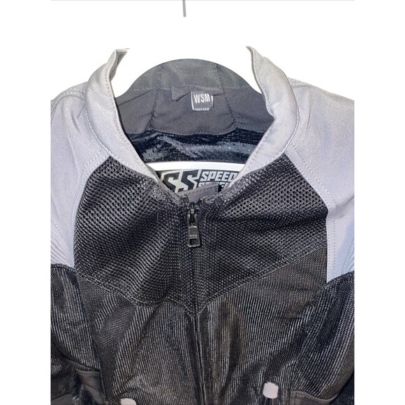 Speed & Strength Women’s Armored Motorcycle Jacket Size Medium Black Silver Zip - Picture 4 of 12